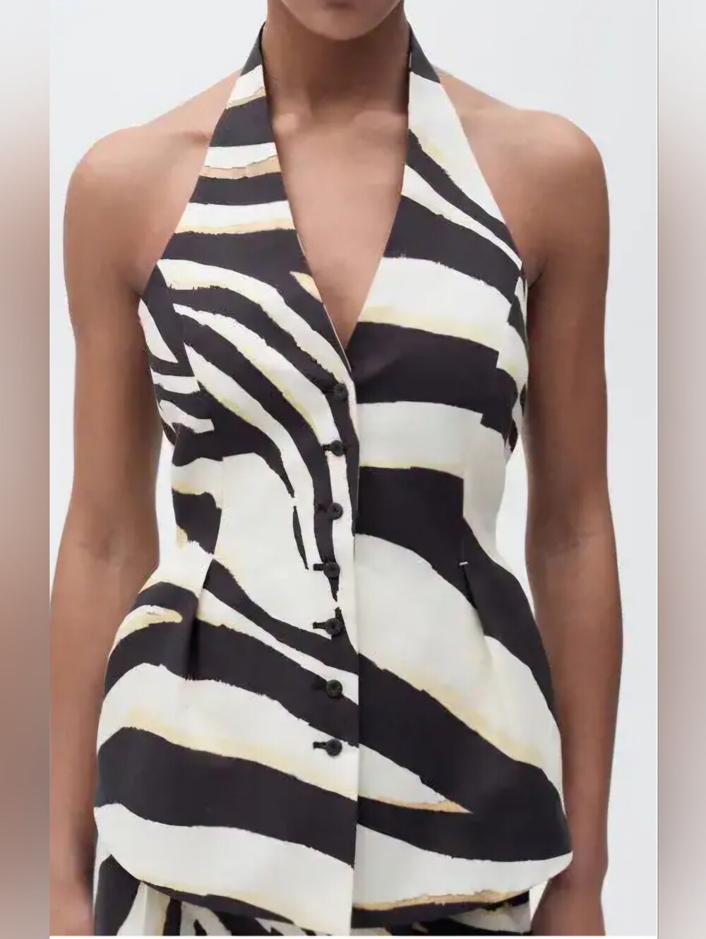 NWT Mango Zebra Stripe Halter Vest